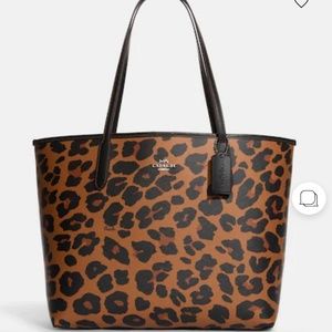 coach city leapord tote